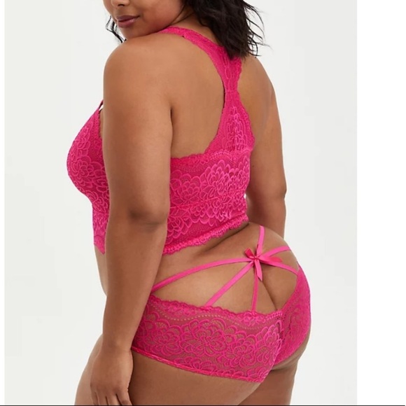 TORRID NWT HOT PINK RACERBACK BRALETTE & PANTY SET - Picture 3 of 8